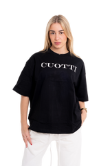 Camiseta negra logotipo grande CUOTTI
