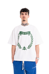 Camiseta blanca con estampado Corona Laurel