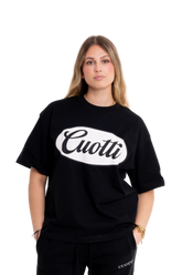 Camiseta negra logo circular CUOTTI
