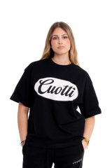 Camiseta negra logo circular CUOTTI