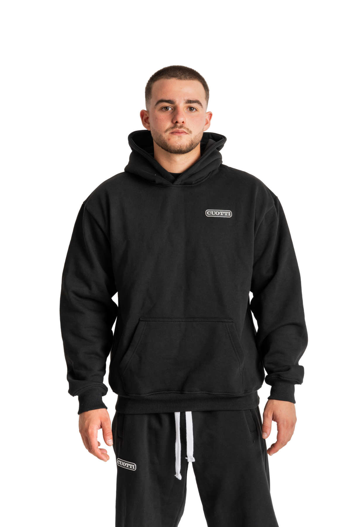 CUOTTI Distressed Black Hoodie