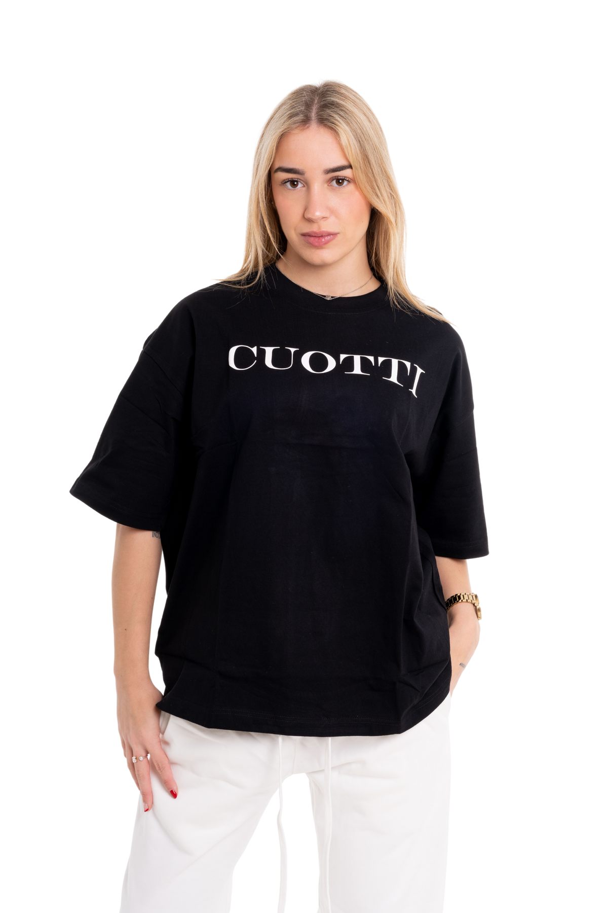 CUOTTI large logo black t-shirt