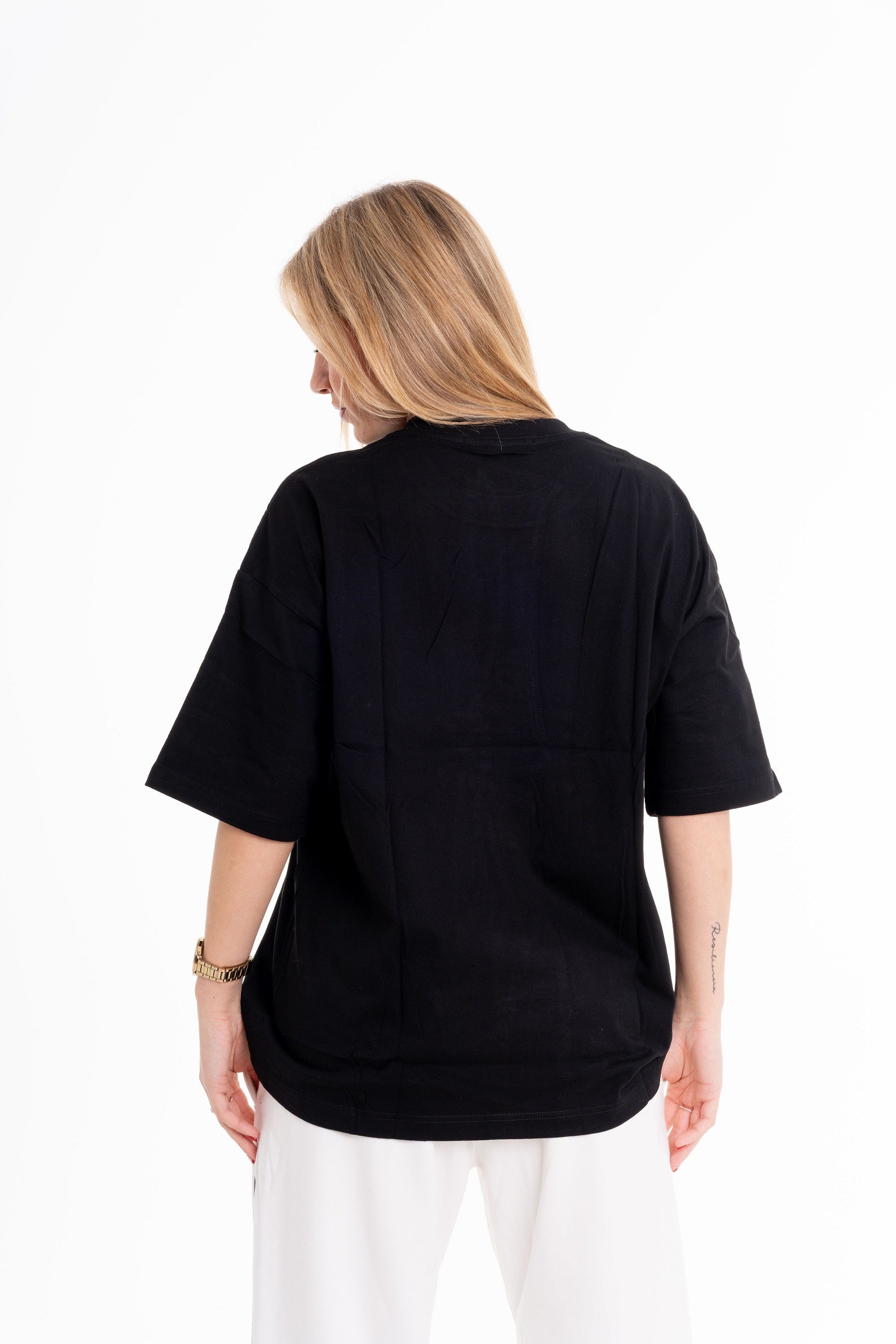 Camiseta negra logotipo grande CUOTTI