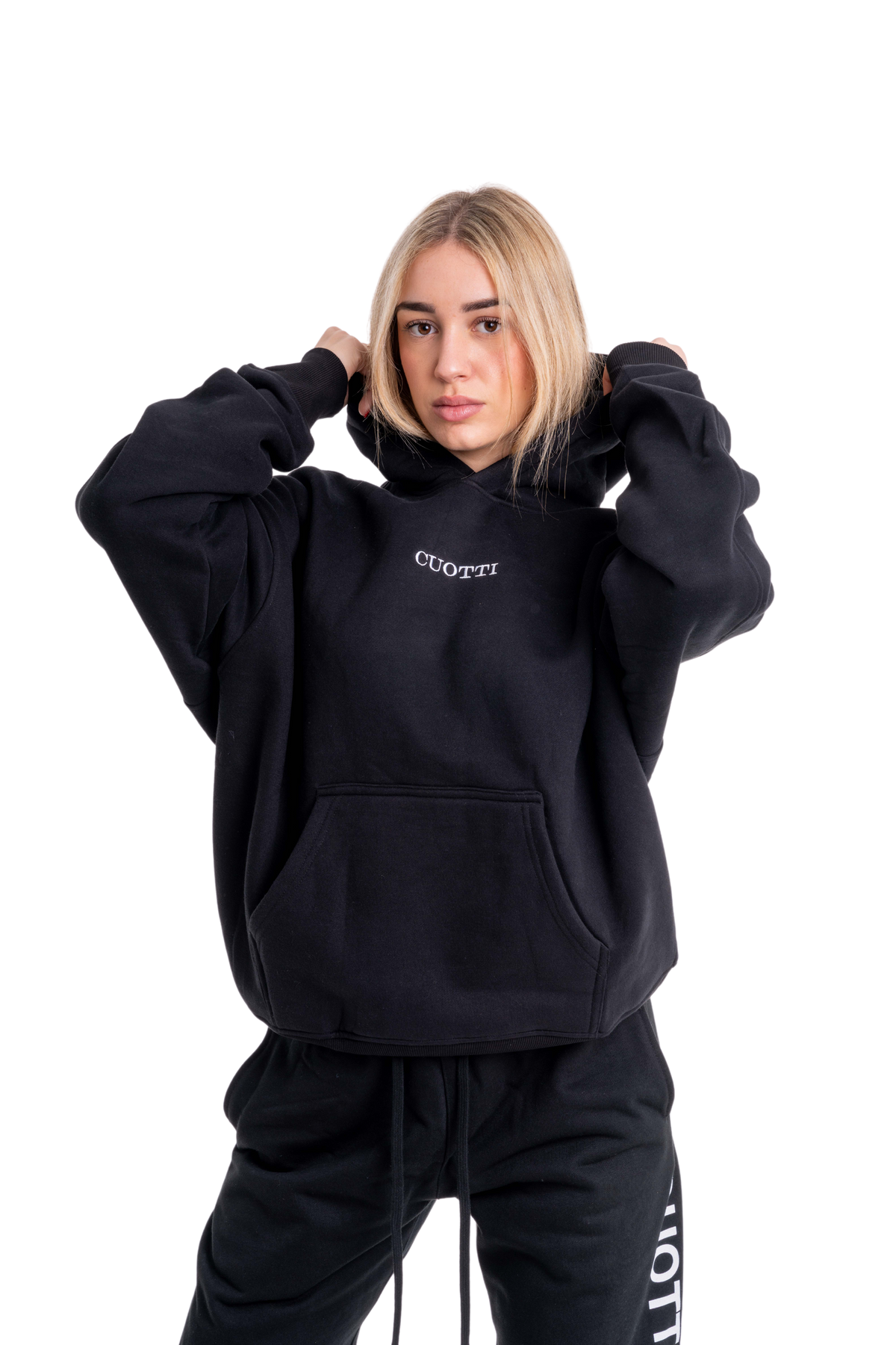 Hooded sweatshirt with embroidered CUOTTI logo