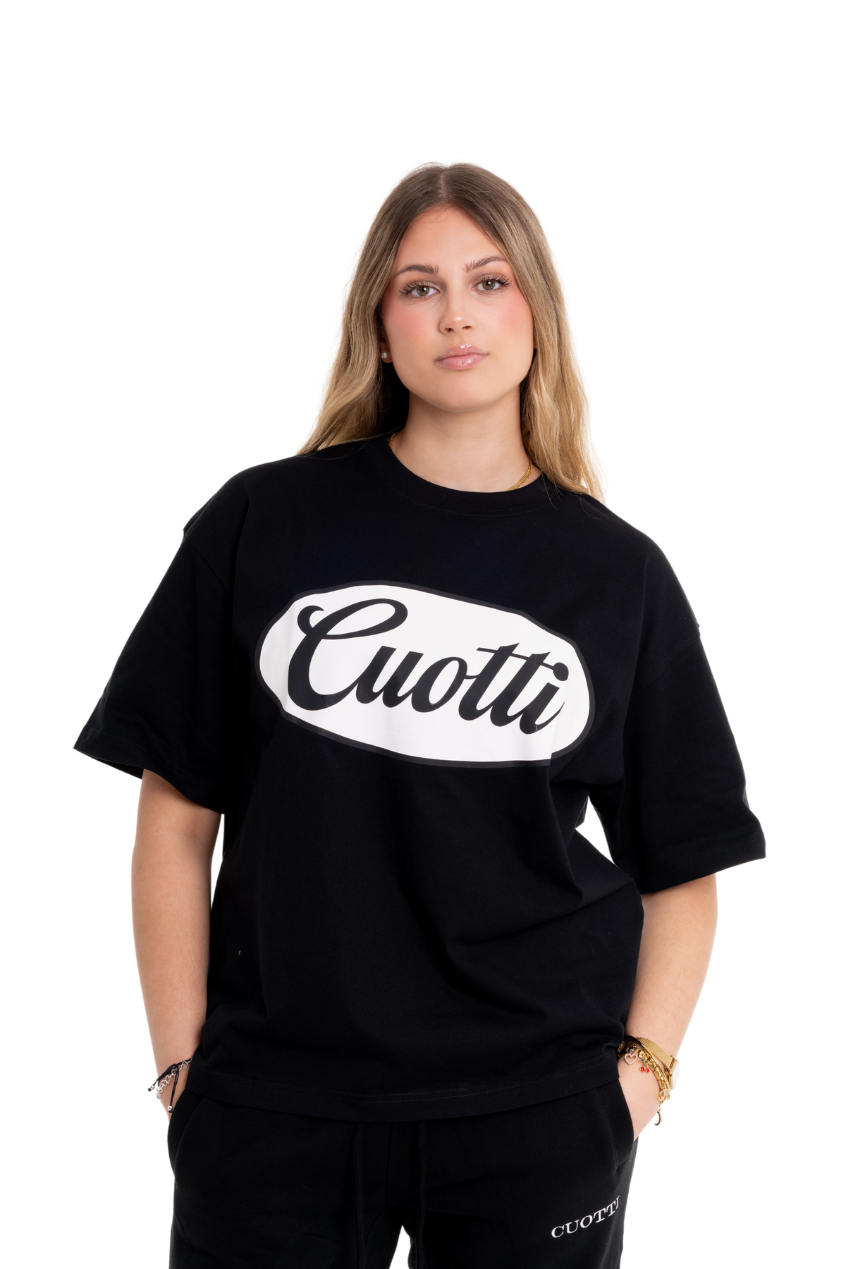 CUOTTI circular logo black T-shirt